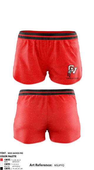Women's Shorts, Big Reds, Track & Field, Teamtime, Team time, sublimation, custom sports apparel, team uniforms, spirit wear, spiritwear, sports uniforms, custom shirts, team store, custom team store, fundraiser sports, apparel fundraiser