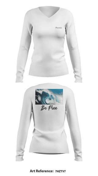 Women's Long Sleeve Vneck Shirt, Beads&Crafts, , Teamtime, Team time, sublimation, custom sports apparel, team uniforms, spirit wear, spiritwear, sports uniforms, custom shirts, team store, custom team store, fundraiser sports, apparel fundraiser