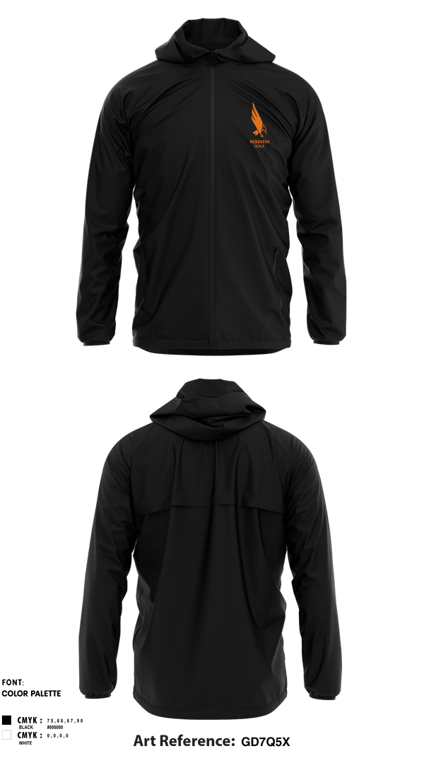 Windbreaker, Mcdonogh School Golf, Golf, Teamtime, Team time, sublimation, custom sports apparel, team uniforms, spirit wear, spiritwear, sports uniforms, custom shirts, team store, custom team store, fundraiser sports, apparel fundraiser