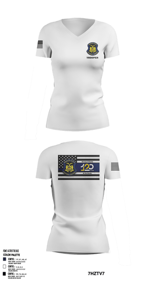 Women's Short Sleeve Vneck Shirt, MSHP Class 120, Police, Teamtime, Team time, sublimation, custom sports apparel, team uniforms, spirit wear, spiritwear, sports uniforms, custom shirts, team store, custom team store, fundraiser sports, apparel fundraiser