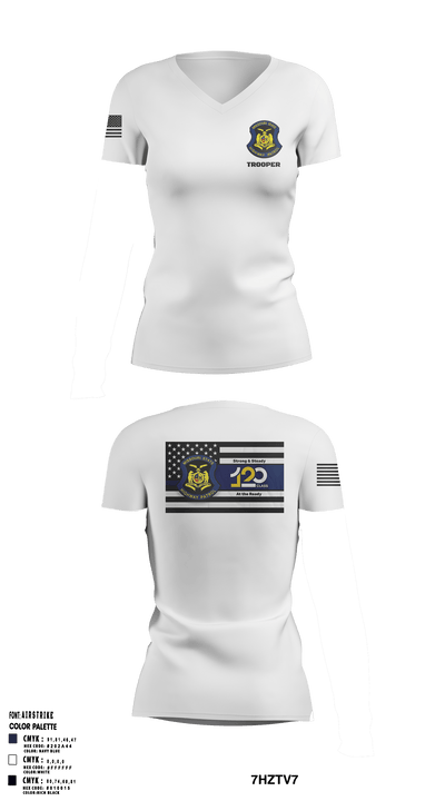 MSHP Class 120 57992195 Women's Short Sleeve V-neck Shirt - 3