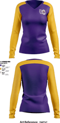Pleasant Hill High School Cheer 77113952 Women's Long Sleeve V-neck Shirt - 1
