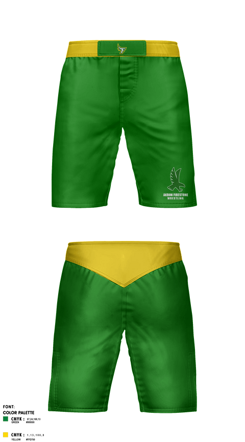 Fight Shorts, Akron Firestone High School Wresling, Wrestling, Teamtime, Team time, sublimation, custom sports apparel, team uniforms, spirit wear, spiritwear, sports uniforms, custom shirts, team store, custom team store, fundraiser sports, apparel fundraiser