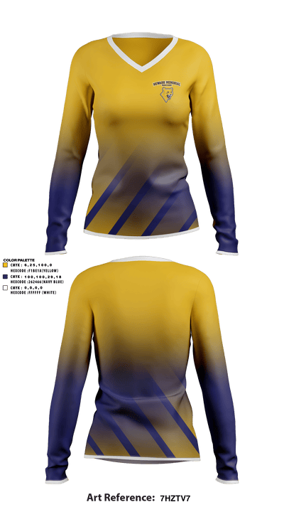 Newark Memorial High School Soccer 2960760 Women's Long Sleeve V-neck Shirt - 1