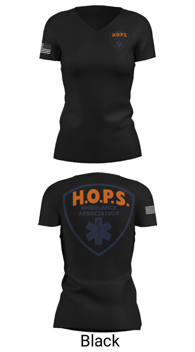 HOPS EMS 88989109 Women's Short Sleeve V-neck Shirt - 21