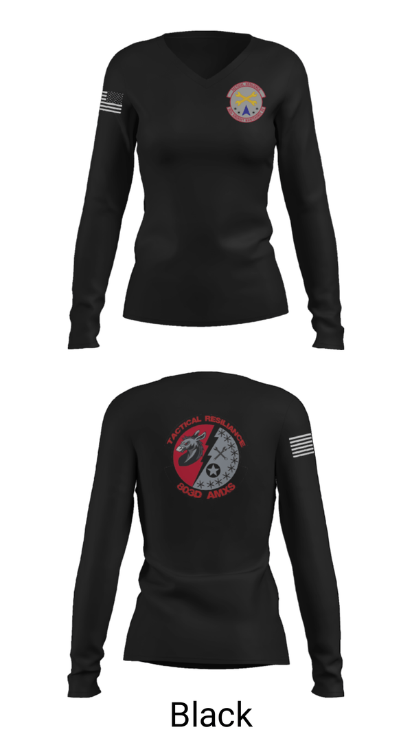 Women's Long Sleeve Vneck Shirt, , Air Force, Teamtime, Team time, sublimation, custom sports apparel, team uniforms, spirit wear, spiritwear, sports uniforms, custom shirts, team store, custom team store, fundraiser sports, apparel fundraiser