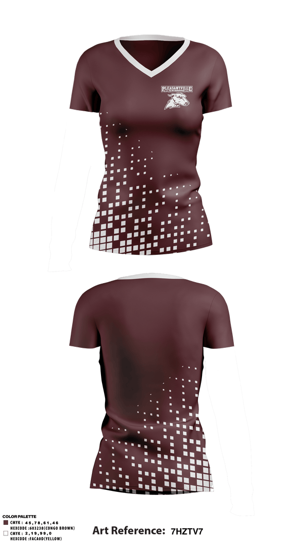 Women's Short Sleeve Vneck Shirt, Pleasantville High School Swimming, Swimming, Teamtime, Team time, sublimation, custom sports apparel, team uniforms, spirit wear, spiritwear, sports uniforms, custom shirts, team store, custom team store, fundraiser sports, apparel fundraiser