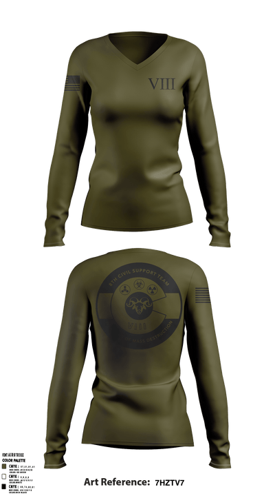 8th WMD-Civil Support Team 4584210 Women's Long Sleeve V-neck Shirt - 2