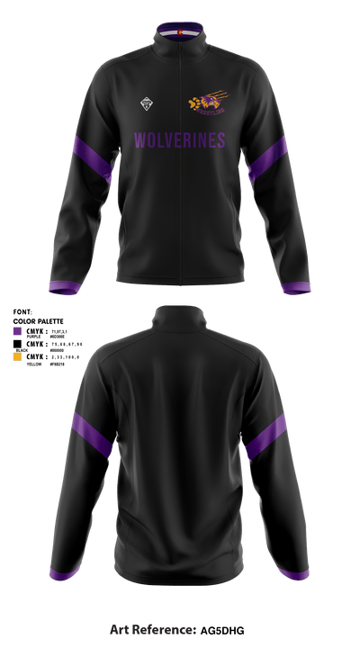 Bayfield High School Wolverine Wrestling 12563636 Fleece Jacket - 2