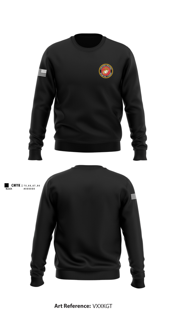 Crew Neck Sweatshirt, 3rd Battalion 6th Marines Kilo Company, Marines, Teamtime, Team time, sublimation, custom sports apparel, team uniforms, spirit wear, spiritwear, sports uniforms, custom shirts, team store, custom team store, fundraiser sports, apparel fundraiser