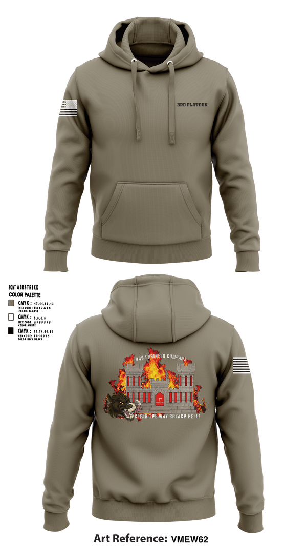 Hoodie, 3rd Platoon, Army, Teamtime, Team time, sublimation, custom sports apparel, team uniforms, spirit wear, spiritwear, sports uniforms, custom shirts, team store, custom team store, fundraiser sports, apparel fundraiser
