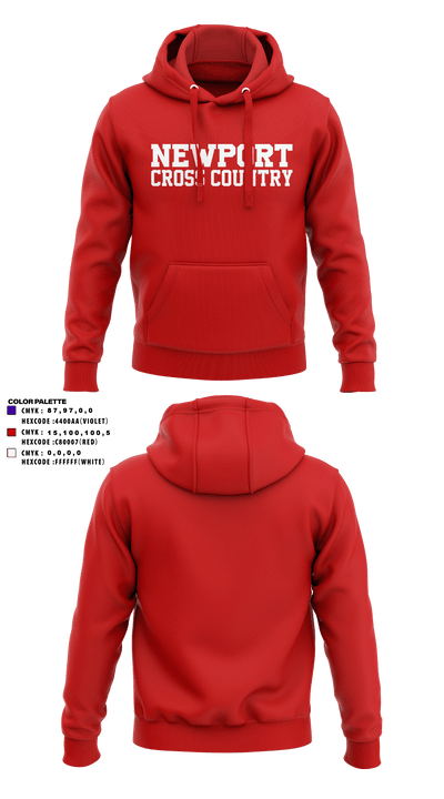 Newport High School Cross Country 52186865 Hoodie - 3