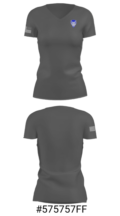 Tipton Middle School Cross Country 80012614 Women's Short Sleeve V-neck Shirt - 16