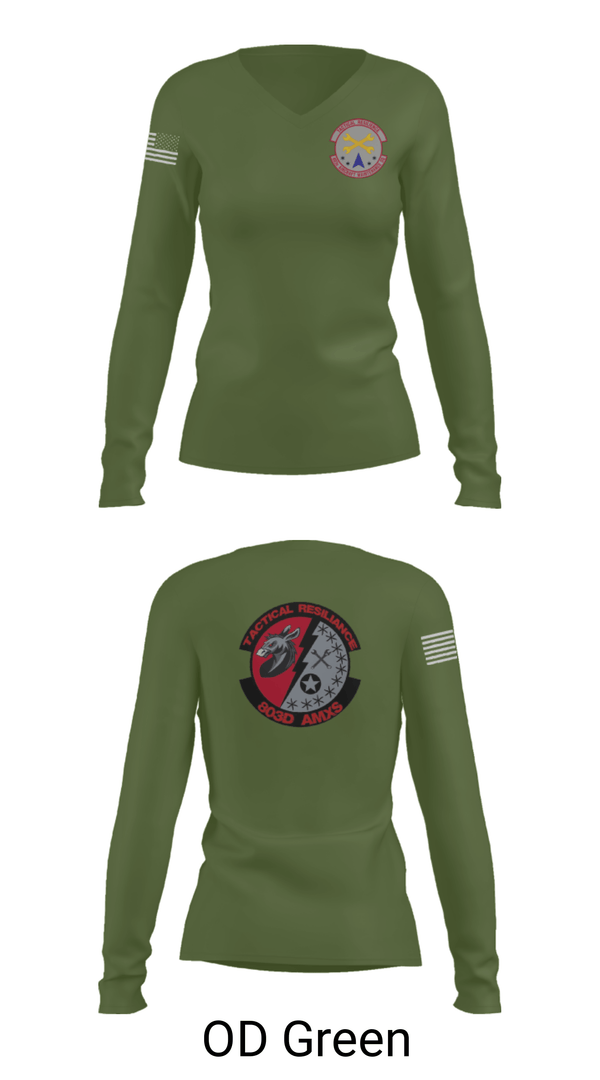 Women's Long Sleeve Vneck Shirt, , Air Force, Teamtime, Team time, sublimation, custom sports apparel, team uniforms, spirit wear, spiritwear, sports uniforms, custom shirts, team store, custom team store, fundraiser sports, apparel fundraiser