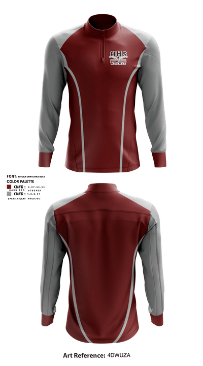 Healdsburg Senior High School Swimming 51370410 Quarter Zip Jacket - 1