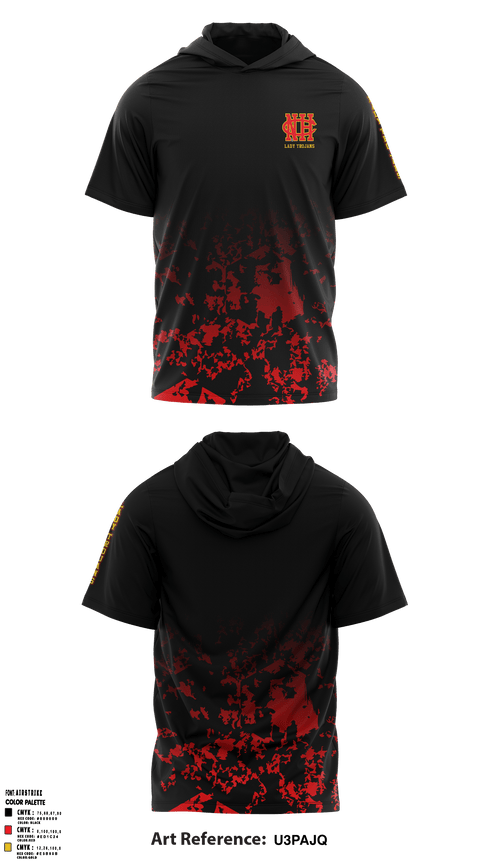Short Sleeve Performance Shirt with hood, North College Hill High School Basketball, Women's Basketball, Teamtime, Team time, sublimation, custom sports apparel, team uniforms, spirit wear, spiritwear, sports uniforms, custom shirts, team store, custom team store, fundraiser sports, apparel fundraiser