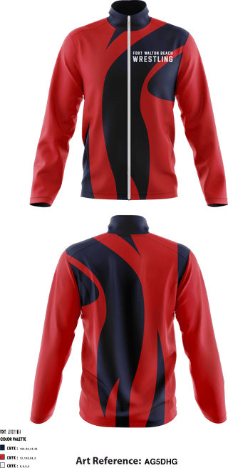 Fleece Jacket, Fort Walton Beach Wrestling, Wrestling, Teamtime, Team time, sublimation, custom sports apparel, team uniforms, spirit wear, spiritwear, sports uniforms, custom shirts, team store, custom team store, fundraiser sports, apparel fundraiser