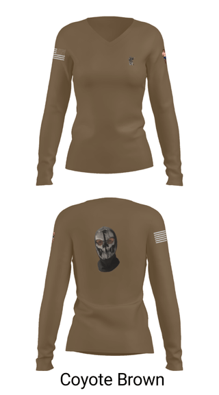 Women's Long Sleeve Vneck Shirt, , Army, Teamtime, Team time, sublimation, custom sports apparel, team uniforms, spirit wear, spiritwear, sports uniforms, custom shirts, team store, custom team store, fundraiser sports, apparel fundraiser