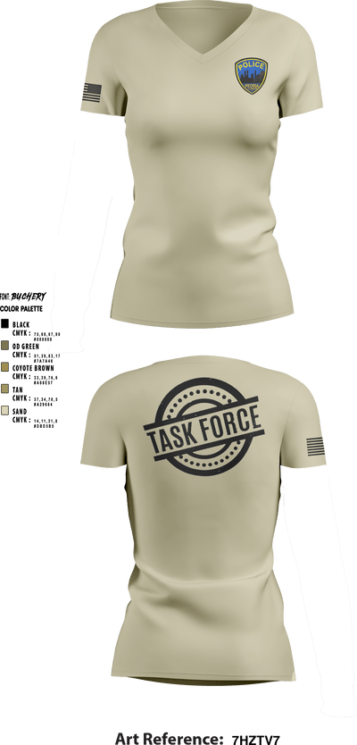 Crime Reduction Task Force 47911352 Women's Short Sleeve V-neck Shirt - 5