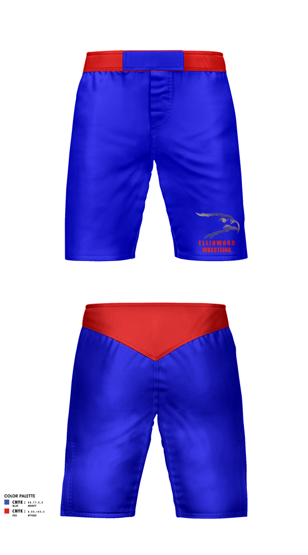 Fight Shorts, Ellinwood Middle School Wrestling, Wrestling, Teamtime, Team time, sublimation, custom sports apparel, team uniforms, spirit wear, spiritwear, sports uniforms, custom shirts, team store, custom team store, fundraiser sports, apparel fundraiser