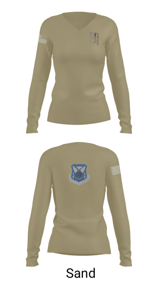 Women's Long Sleeve Vneck Shirt, , Air Force, Teamtime, Team time, sublimation, custom sports apparel, team uniforms, spirit wear, spiritwear, sports uniforms, custom shirts, team store, custom team store, fundraiser sports, apparel fundraiser