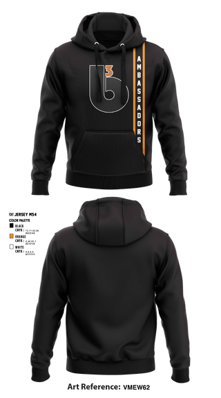 Hoodie, B3 Ambassadors, Men's Basketball, Teamtime, Team time, sublimation, custom sports apparel, team uniforms, spirit wear, spiritwear, sports uniforms, custom shirts, team store, custom team store, fundraiser sports, apparel fundraiser