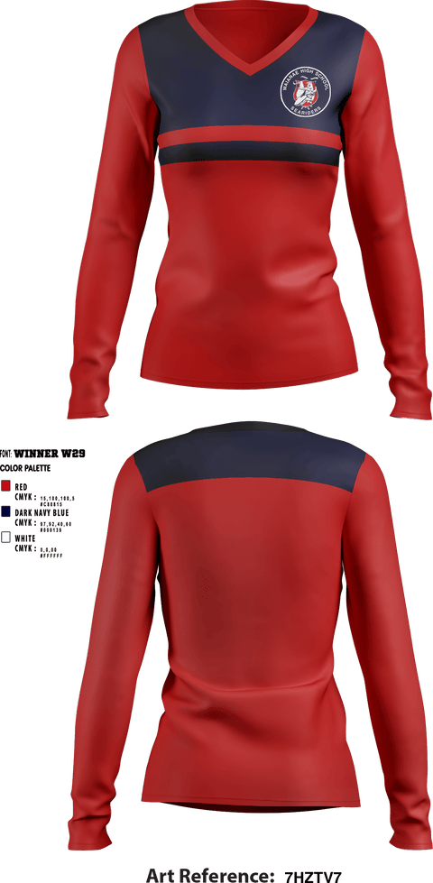 Women's Long Sleeve Vneck Shirt, Waianae High School, Spirit Store, Teamtime, Team time, sublimation, custom sports apparel, team uniforms, spirit wear, spiritwear, sports uniforms, custom shirts, team store, custom team store, fundraiser sports, apparel fundraiser
