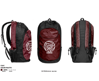 Gear Bag, West Bridgewater High School Volleyball, Women's Volleyball, Teamtime, Team time, sublimation, custom sports apparel, team uniforms, spirit wear, spiritwear, sports uniforms, custom shirts, team store, custom team store, fundraiser sports, apparel fundraiser