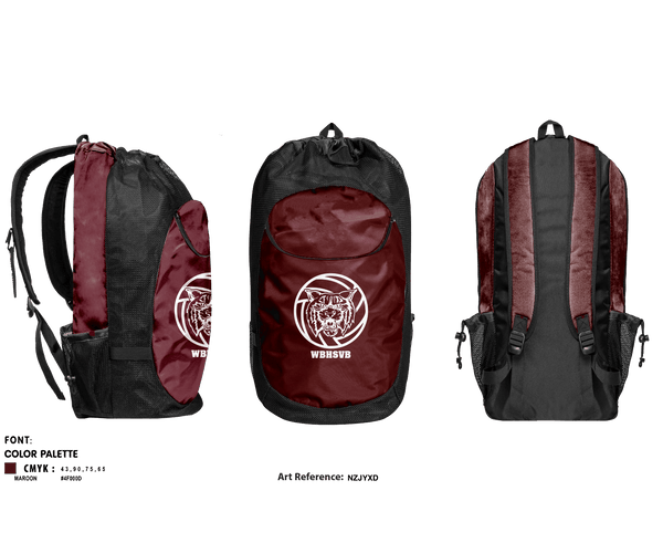 Gear Bag, West Bridgewater High School Volleyball, Women's Volleyball, Teamtime, Team time, sublimation, custom sports apparel, team uniforms, spirit wear, spiritwear, sports uniforms, custom shirts, team store, custom team store, fundraiser sports, apparel fundraiser