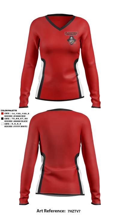Plainview High School Basketball 35439841 Women's Long Sleeve V-neck Shirt - 1