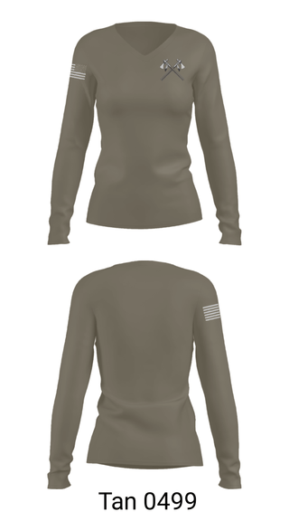 Women's Long Sleeve Vneck Shirt, , Army, Teamtime, Team time, sublimation, custom sports apparel, team uniforms, spirit wear, spiritwear, sports uniforms, custom shirts, team store, custom team store, fundraiser sports, apparel fundraiser