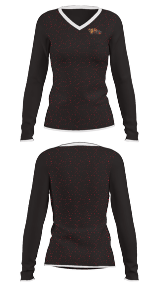 Women's Long Sleeve Vneck Shirt, Tri Cities Sentinels & JKM Cycle Repair, , Teamtime, Team time, sublimation, custom sports apparel, team uniforms, spirit wear, spiritwear, sports uniforms, custom shirts, team store, custom team store, fundraiser sports, apparel fundraiser