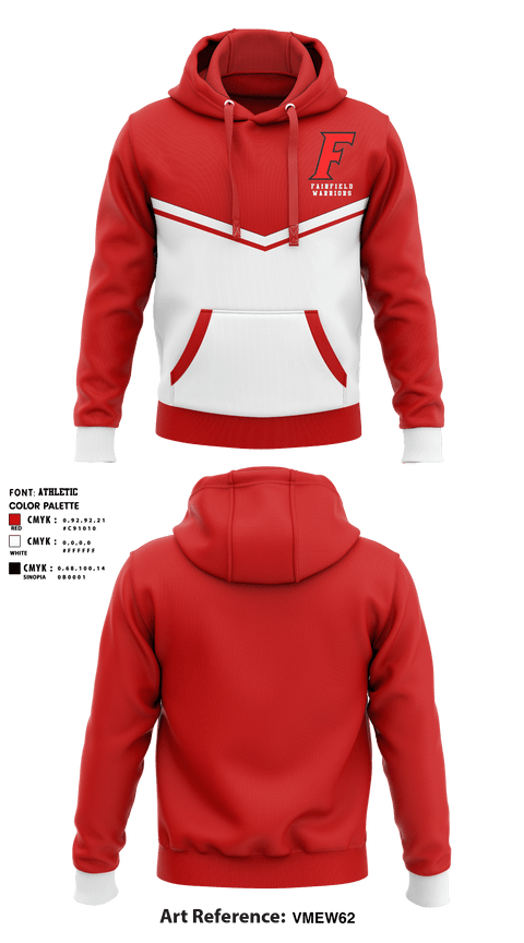 Hoodie, Fairfield Warriors, Spirit Store, Teamtime, Team time, sublimation, custom sports apparel, team uniforms, spirit wear, spiritwear, sports uniforms, custom shirts, team store, custom team store, fundraiser sports, apparel fundraiser