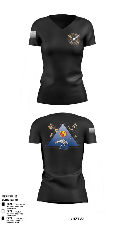 Fusion Combatives 96784594 Women's Short Sleeve V-neck Shirt - 2