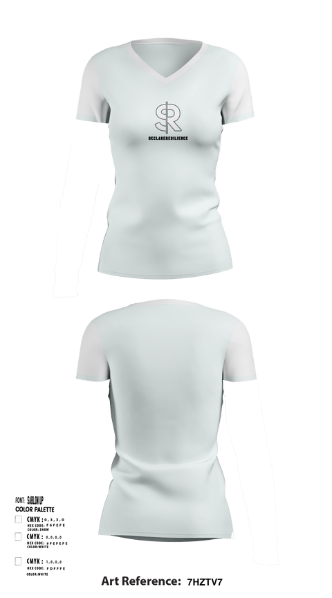 Women's Short Sleeve Vneck Shirt, Declareresilience, , Teamtime, Team time, sublimation, custom sports apparel, team uniforms, spirit wear, spiritwear, sports uniforms, custom shirts, team store, custom team store, fundraiser sports, apparel fundraiser
