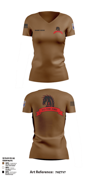 Women's Short Sleeve Vneck Shirt, Echo FSC Stampede 7th Eng, Army, Teamtime, Team time, sublimation, custom sports apparel, team uniforms, spirit wear, spiritwear, sports uniforms, custom shirts, team store, custom team store, fundraiser sports, apparel fundraiser