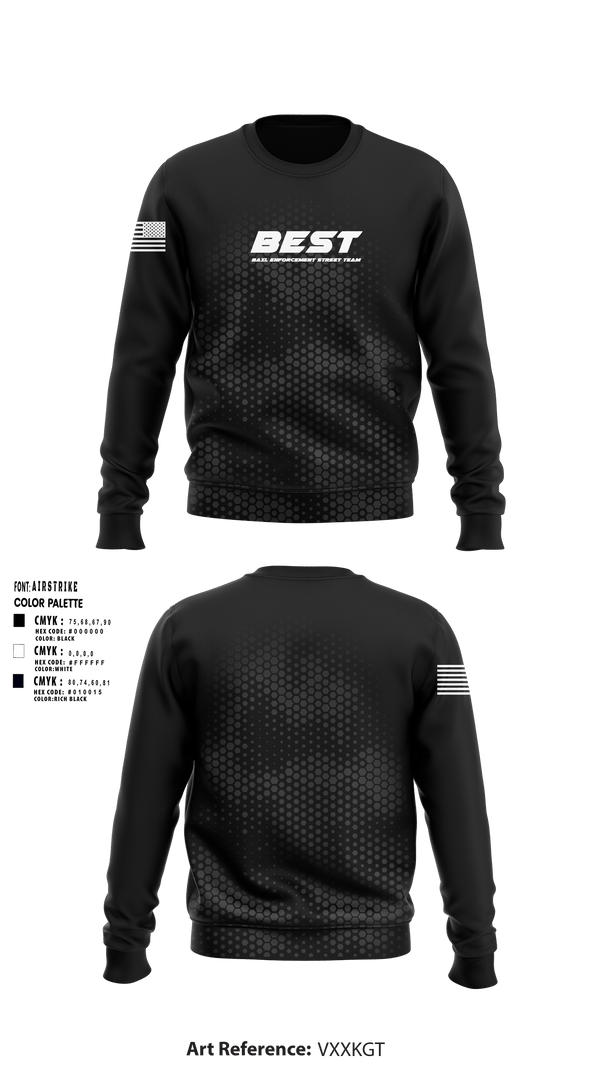 Crew Neck Sweatshirt, BEST (bail enforcement street team) fugitive apprehension and security, , Teamtime, Team time, sublimation, custom sports apparel, team uniforms, spirit wear, spiritwear, sports uniforms, custom shirts, team store, custom team store, fundraiser sports, apparel fundraiser