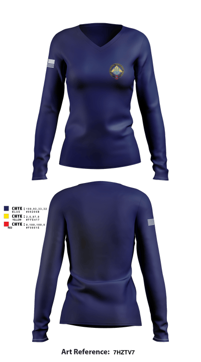 39TH IBCT 92092607 Women's Long Sleeve V-neck Shirt - 2