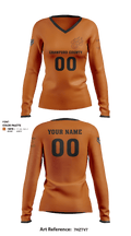 Crawford County High School Volleyball 36794450 Women's Long Sleeve V-neck Shirt - 1