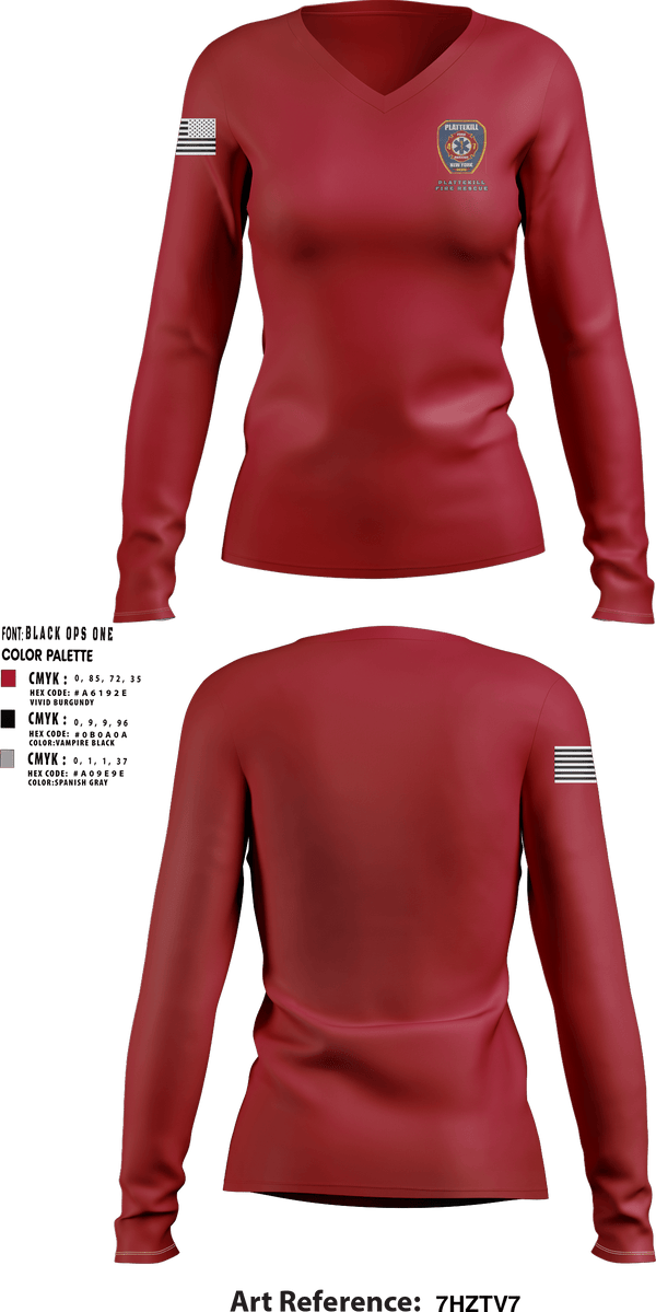 Women's Long Sleeve Vneck Shirt, , Fire Department, Teamtime, Team time, sublimation, custom sports apparel, team uniforms, spirit wear, spiritwear, sports uniforms, custom shirts, team store, custom team store, fundraiser sports, apparel fundraiser