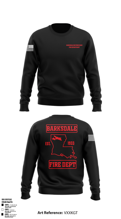 Barksdale Air Force Base Fire Department 74370190 Crew Neck Sweatshirt - 1