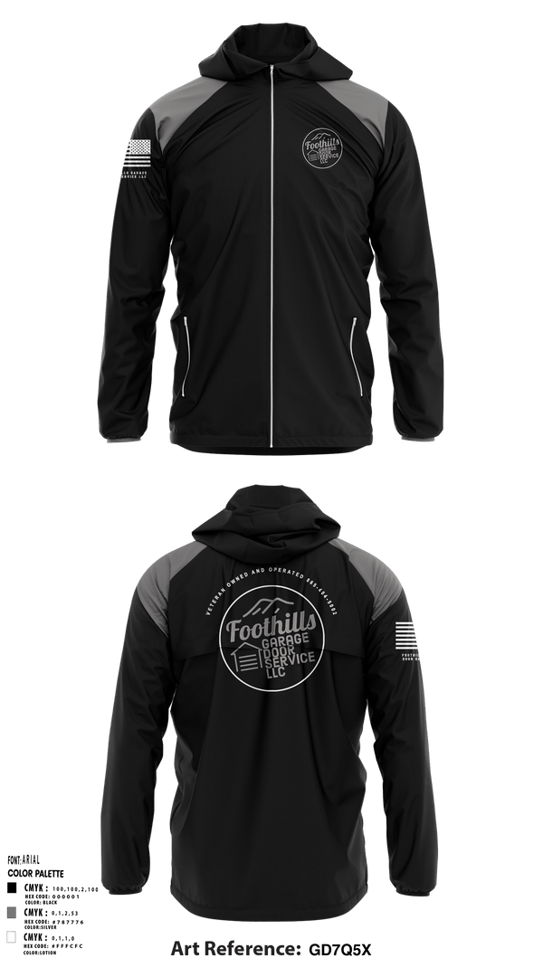 Windbreaker, Foothills Garage Door Service LLCFoothills Garage Door Service LLC, , Teamtime, Team time, sublimation, custom sports apparel, team uniforms, spirit wear, spiritwear, sports uniforms, custom shirts, team store, custom team store, fundraiser sports, apparel fundraiser