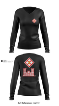 344th CEC 63677507 Women's Long Sleeve V-neck Shirt - 1
