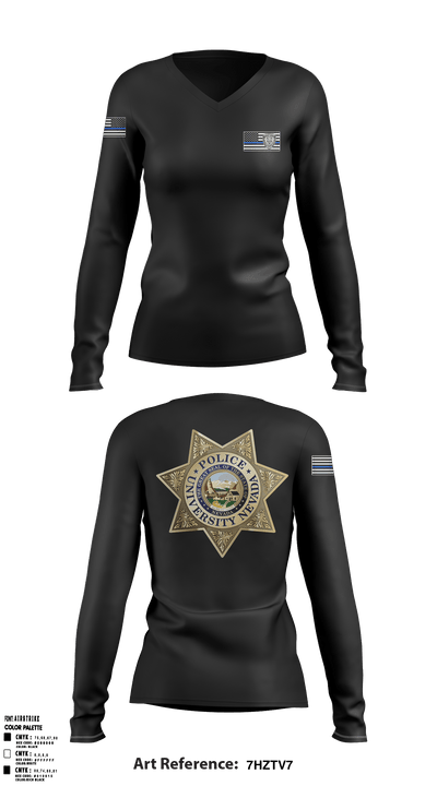 SDRPA 74726956 Women's Long Sleeve V-neck Shirt - 6
