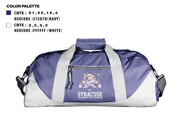 Duffle Bag, Syracuse Academy of Science, Track & Field, Teamtime, Team time, sublimation, custom sports apparel, team uniforms, spirit wear, spiritwear, sports uniforms, custom shirts, team store, custom team store, fundraiser sports, apparel fundraiser