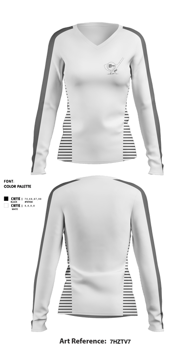 Moberly High School Golf 32711147 Women's Long Sleeve V-neck Shirt - 2