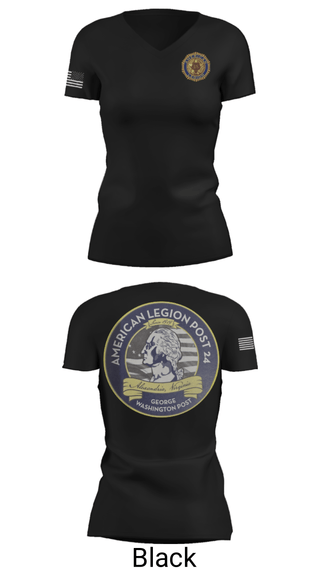 Women's Short Sleeve Vneck Shirt, American Legion Post 24, , Teamtime, Team time, sublimation, custom sports apparel, team uniforms, spirit wear, spiritwear, sports uniforms, custom shirts, team store, custom team store, fundraiser sports, apparel fundraiser