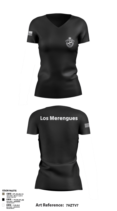 Los Merengues 67424391 Women's Short Sleeve V-neck Shirt - 3