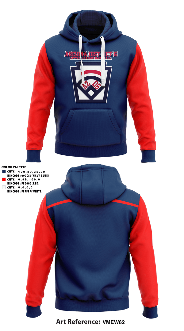 Hoodie, Arizona District 6 Little League Baseball, Baseball, Teamtime, Team time, sublimation, custom sports apparel, team uniforms, spirit wear, spiritwear, sports uniforms, custom shirts, team store, custom team store, fundraiser sports, apparel fundraiser