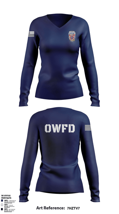 Old Washington Fire Department 44188608 Women's Long Sleeve V-neck Shirt - 2